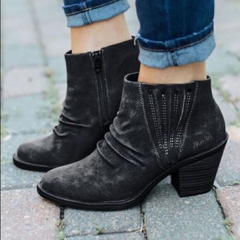 Lola Women’s Black Pleated Ankle Boots sz 6 Euro 36 NEW # Box 715